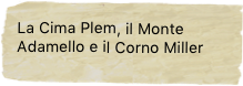 La Cima Plem, il Monte Adamello e il Corno Miller
